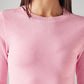 Women's Solid Slim Fit T-Shirt - Detail View
