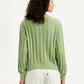 Women's Brand Logo Light Green Crew Neck Sweater - Back View