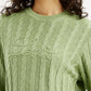 Women's Brand Logo Light Green Crew Neck Sweater - Detail View