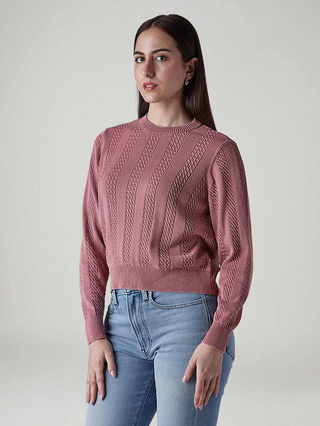 Women's Solid Regular Fit Sweater - Side View