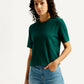 Women's Textured Crew Neck T-shirt - Styleshot View