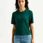 Women's Textured Crew Neck T-shirt - Front View