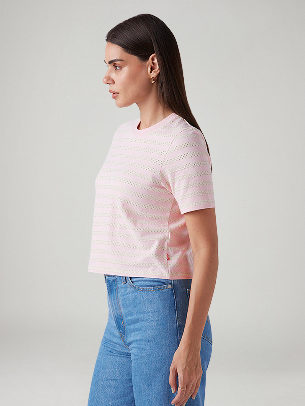 Women's Striped Regular Fit T-Shirt - Side View