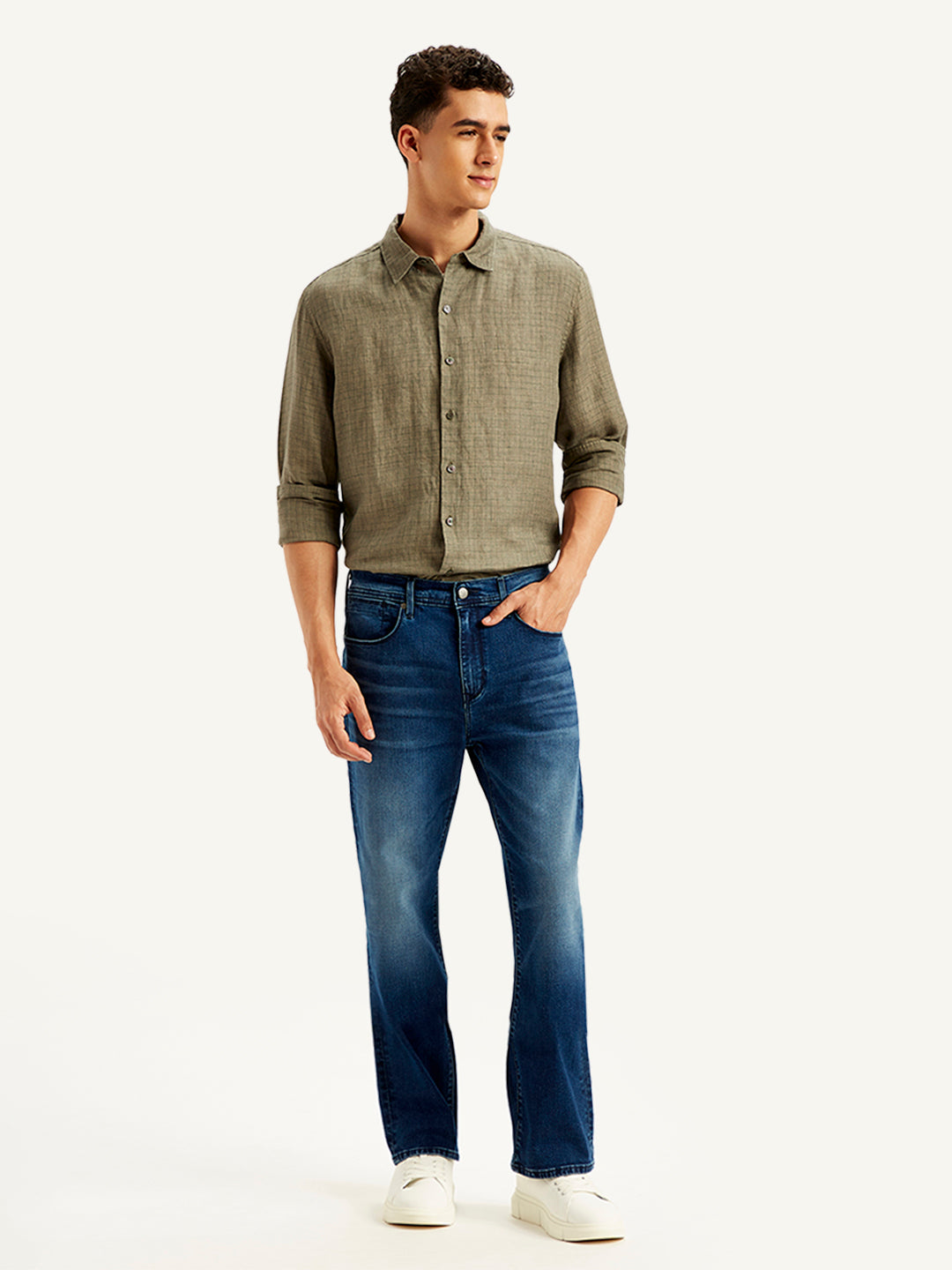 Men's Redloop 527 Blue Bootcut Fit Mid Rise Jeans