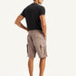 Men's Brown Regular Fit Cargo Shorts - Back View