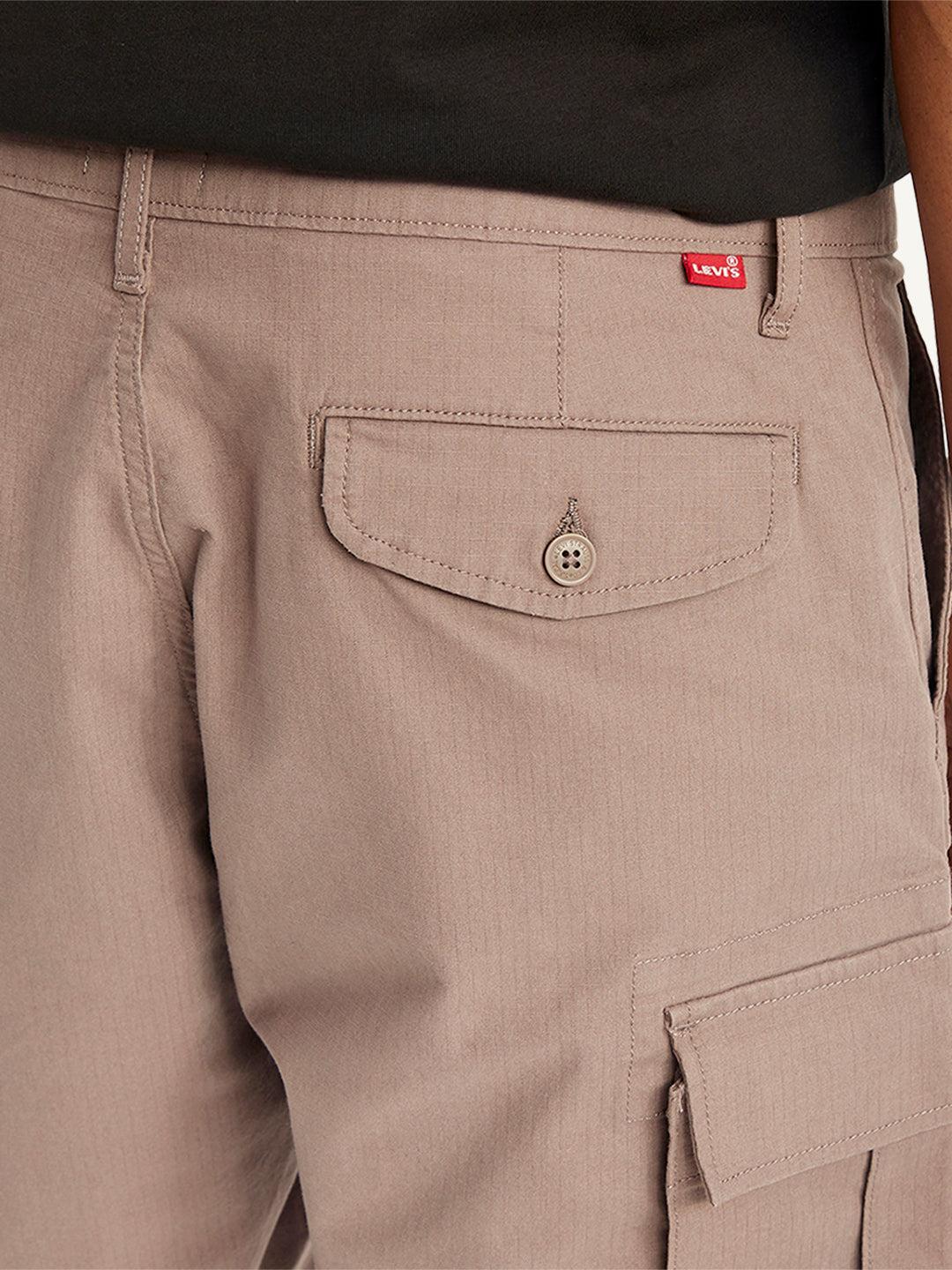 Men's Brown Regular Fit Cargo Shorts - Detail View