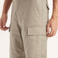Men's Beige Cargo Fit Shorts - Detail View