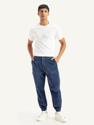 Men's Blue Regular Fit Trousers-image-36