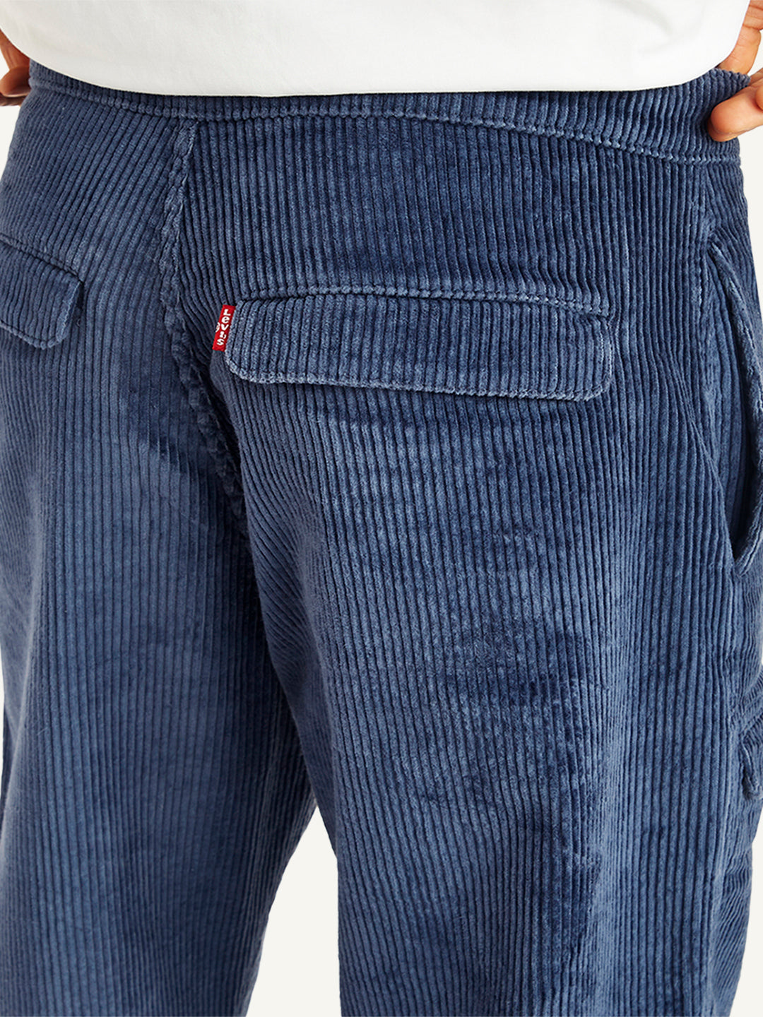Men's Blue Regular Fit Trousers - Detail View