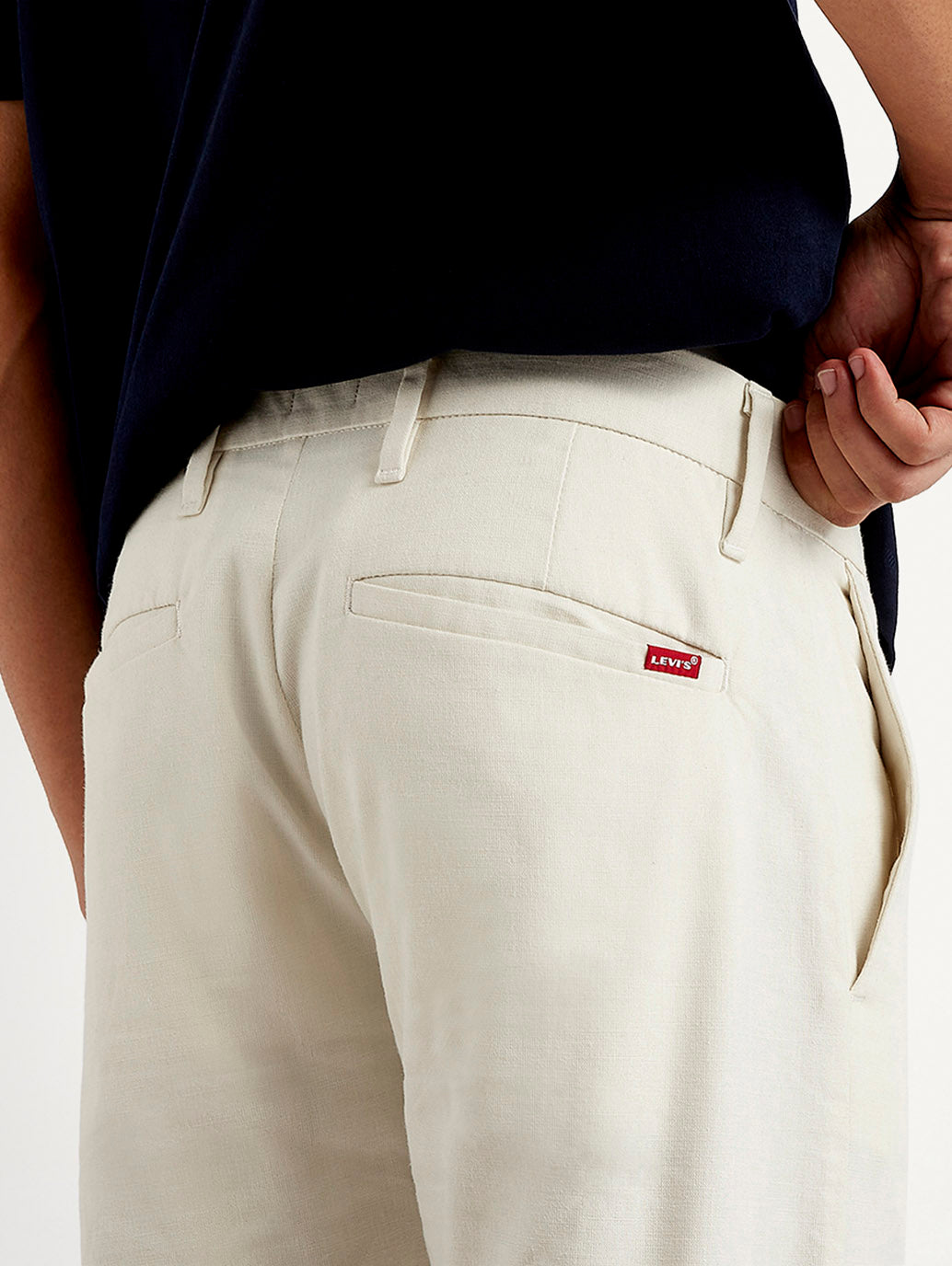 Men's White Tapered Fit Trousers