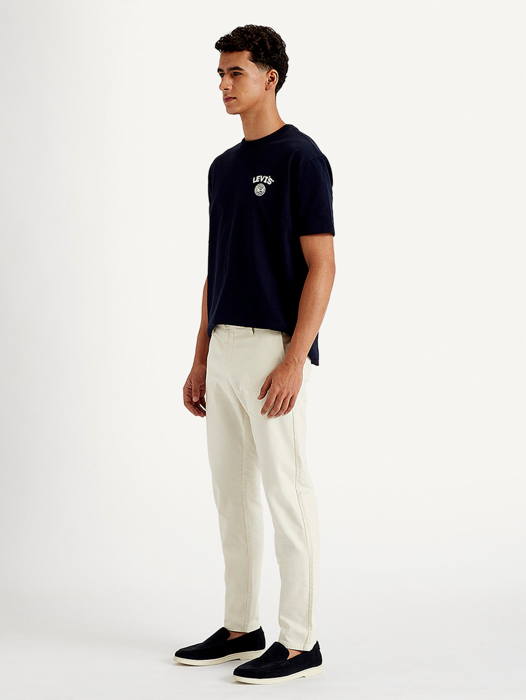 Men's White Tapered Fit Trousers