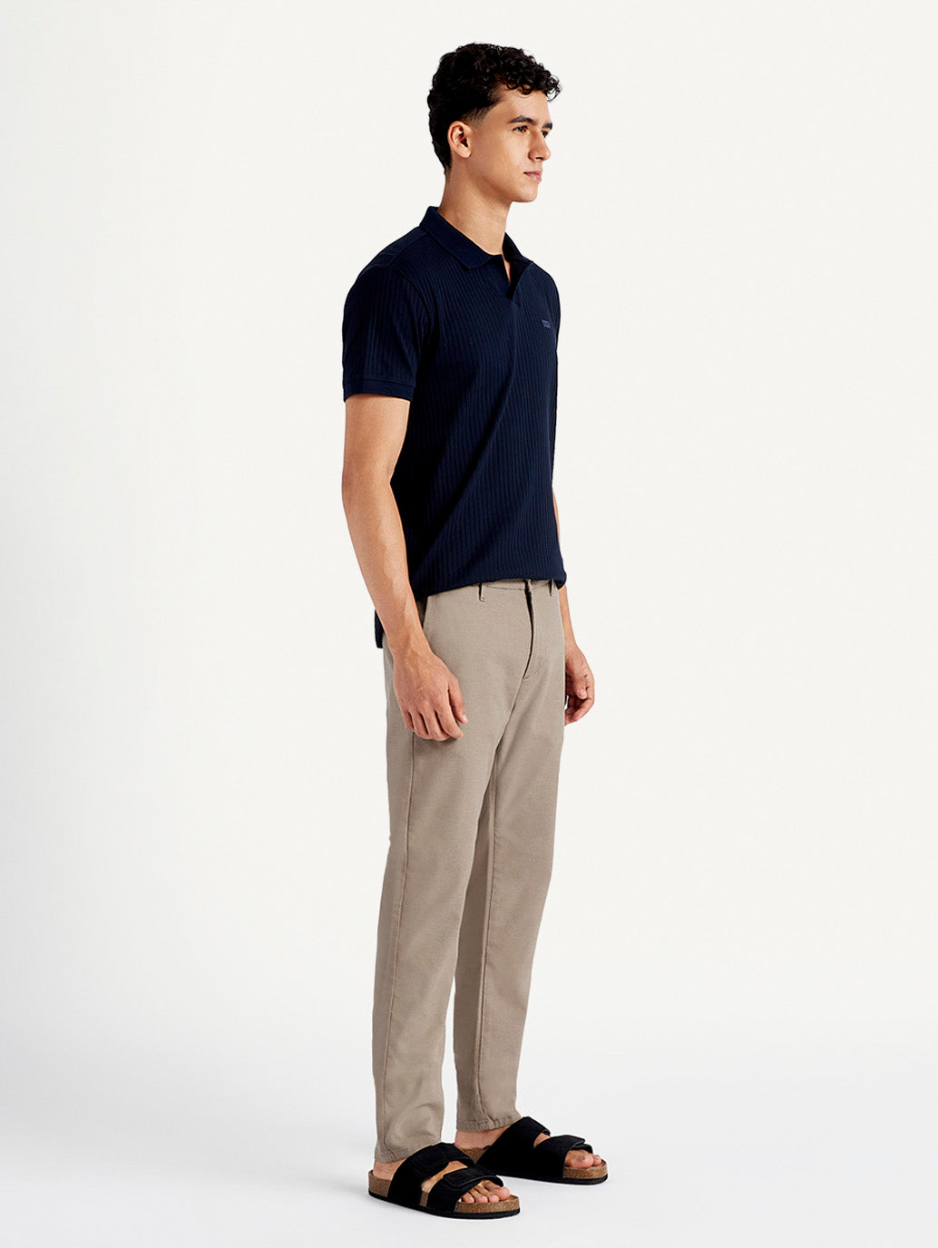 Men's Light Brown Tapered Trousers