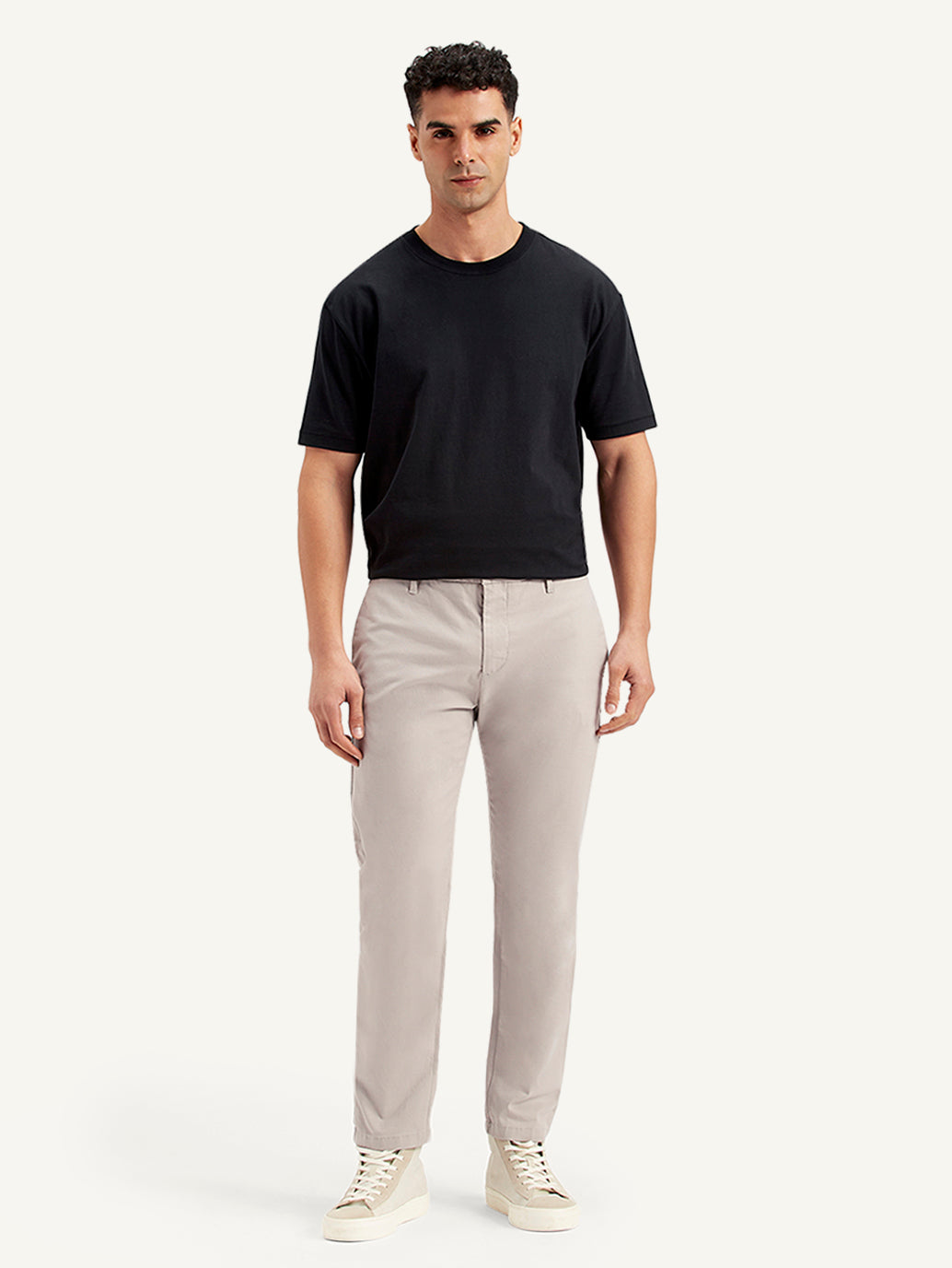 Men's Grey Tapered Trousers