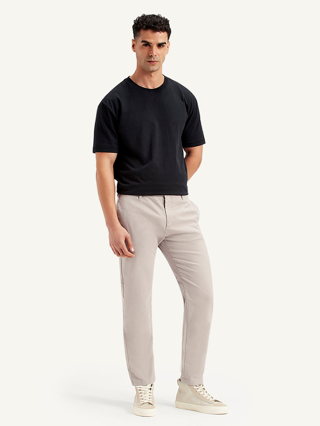 Men's Grey Tapered Trousers