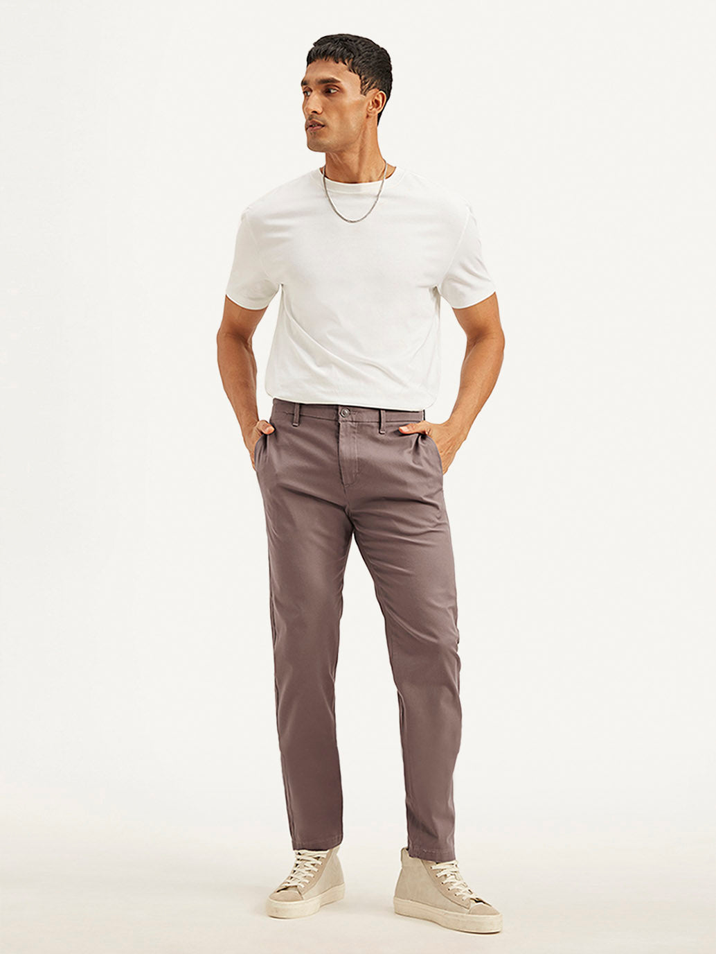 Men's Mauve Tapered Trousers - 66917c63-31c4-4d84-ae40-06102f868b59 View