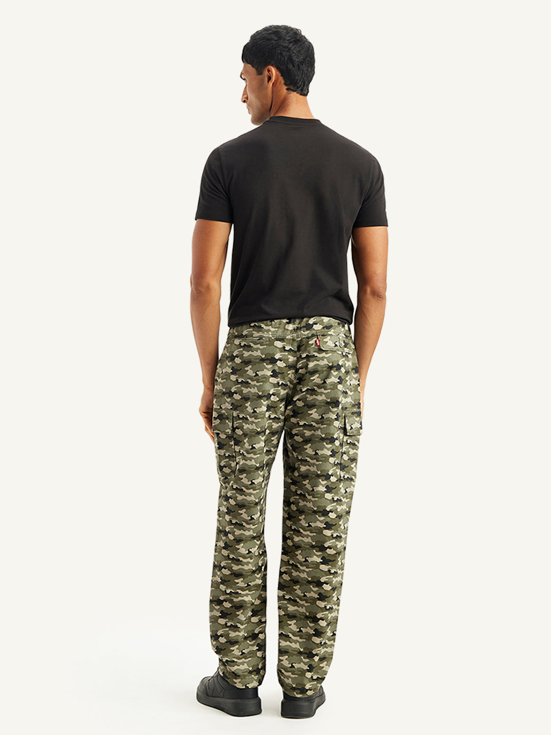 Men's Olive Regular Fit Cargo Trousers