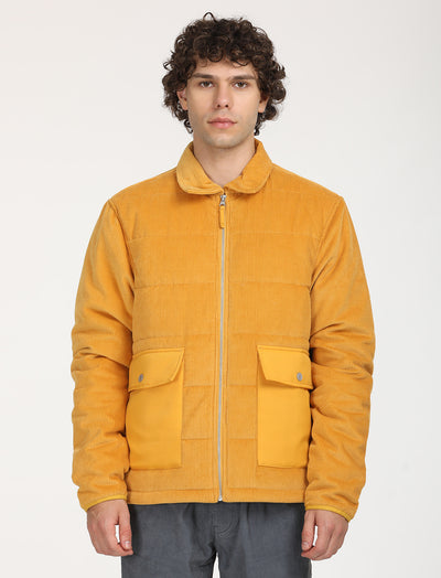 levi's Men's Quilted Yellow Spread Collar Puffer Jacket-picture-16