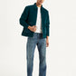 Men's Colorblock Green Spread Collar Jacket - Styleshot View