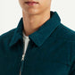 Men's Colorblock Green Spread Collar Jacket - Detail View