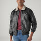 Men's Solid Regular Faux Leather Jacket - Styleshot View