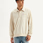 Men's Solid Cream Spread Collar Jacket