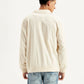 Men's Solid Cream Spread Collar Jacket