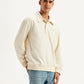 Men's Solid Cream Spread Collar Jacket