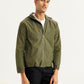 Men's Solid Olive Hooded Jacket