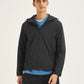 Men's Solid Black Hooded Jacket