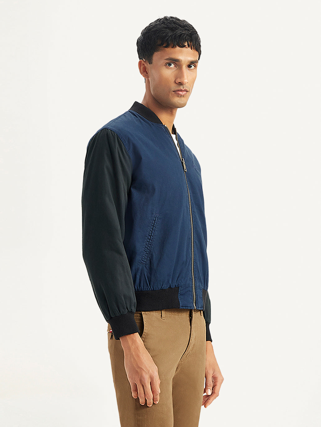 Men's Colorblock Navy Bomber Jacket