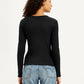 Women's Solid Black Round Neck Top