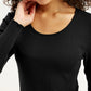 Women's Solid Black Round Neck Top - bd6696cb-3477-44bc-b05d-87e807f32cc1 View