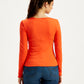 Women's Solid Orange Round Neck Top - 40a5116f-4eee-4d23-8a3f-bda600bd8c62 View