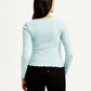 Women's Solid Light-Blue Scoop Neck Top