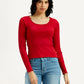 Women's Textured Slim Fit Top - Front View