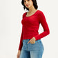 Women's Textured Slim Fit Top - Side View