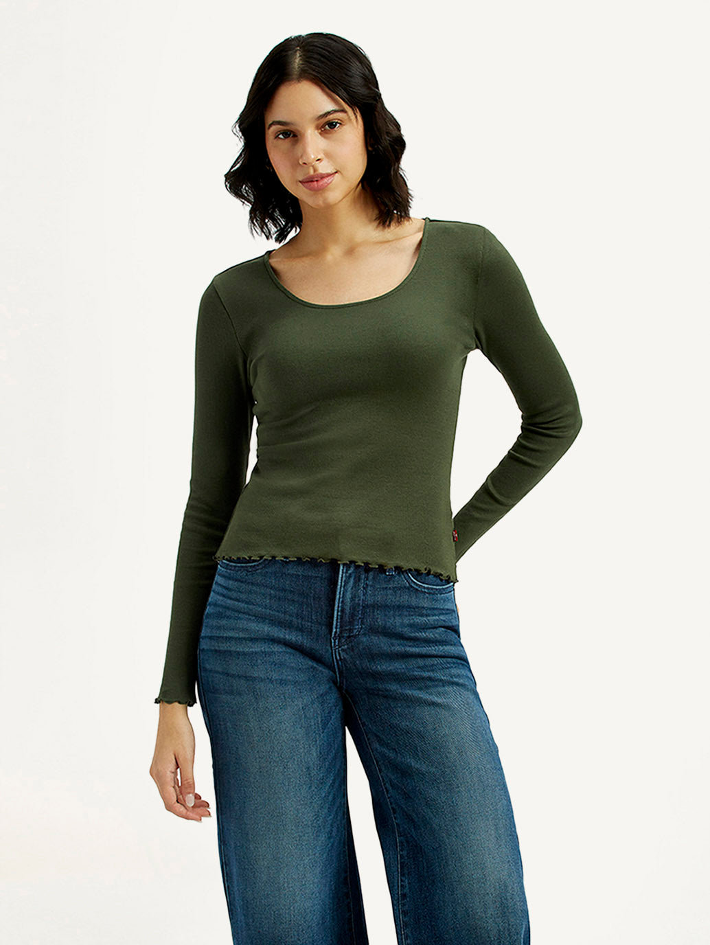 Women's Textured Slim Fit Top - Front View