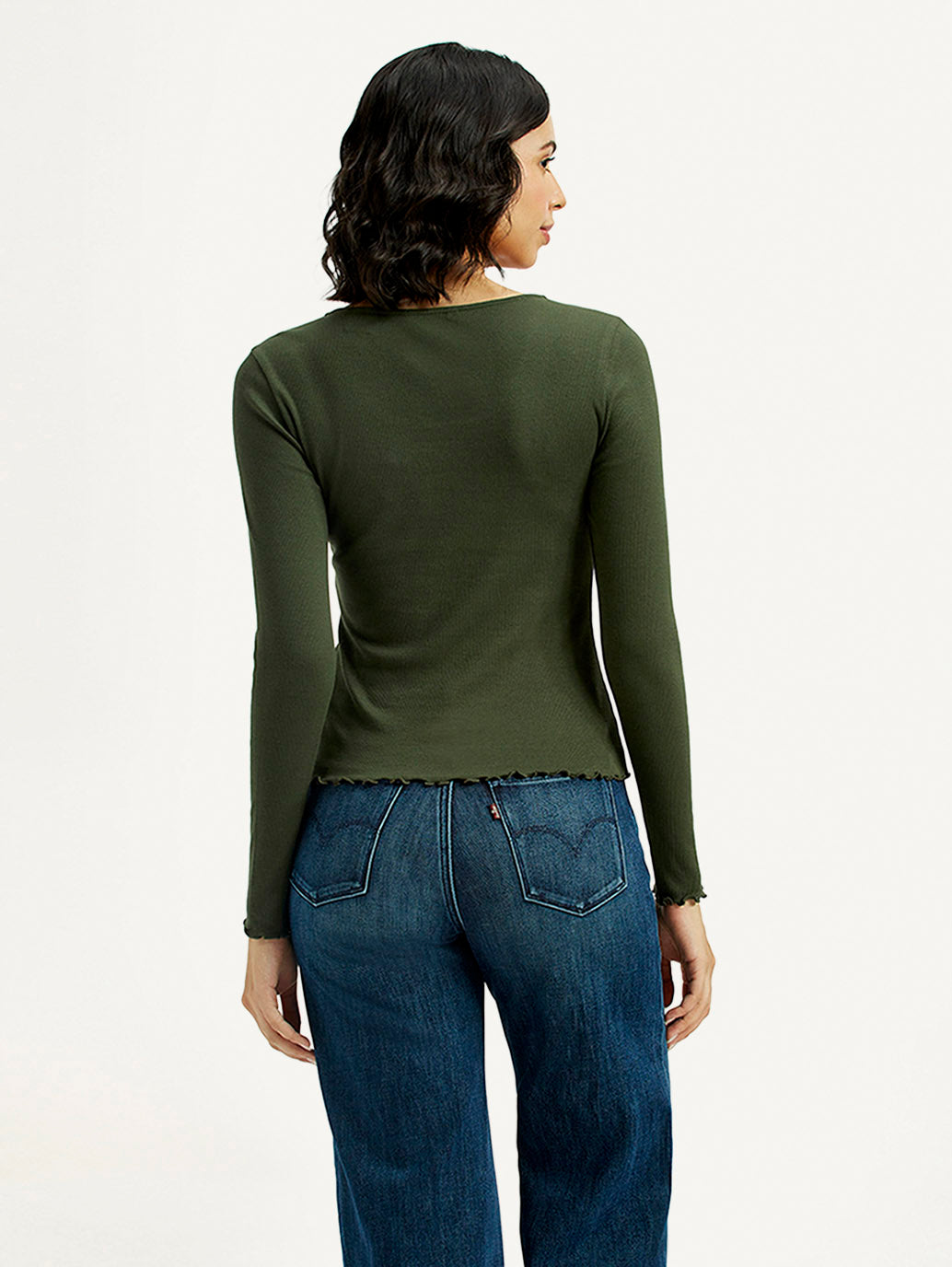 Women's Textured Slim Fit Top - Back View
