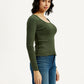 Women's Textured Slim Fit Top - Side View