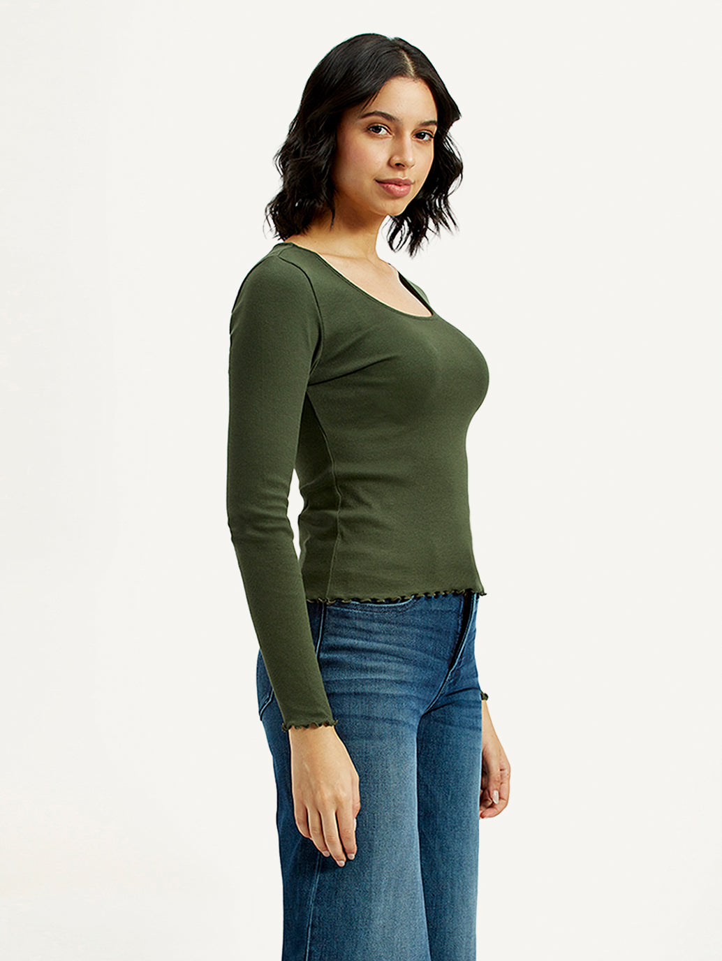 Women's Textured Slim Fit Top - Side View