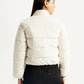 Women's Quilted Off White Puffer Jacket - Back View