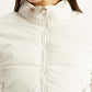 Women's Quilted Off White Puffer Jacket - Detail View