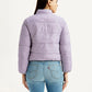 Women's Quilted Purple Puffer Jacket - Back View