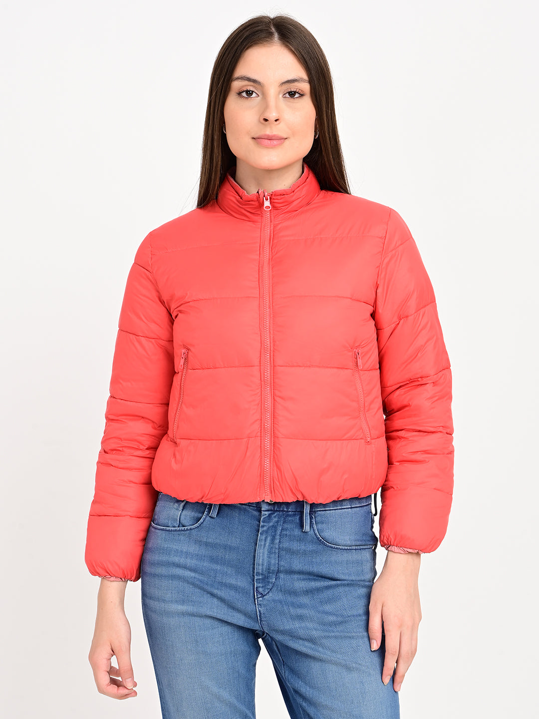 Women's Solid Regular Fit Jacket - jpg View