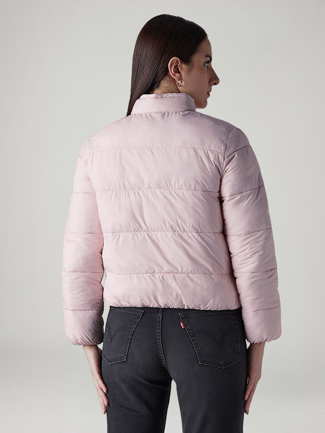 Women's Quilted Relaxed Fit Reversible Jacket - Back View