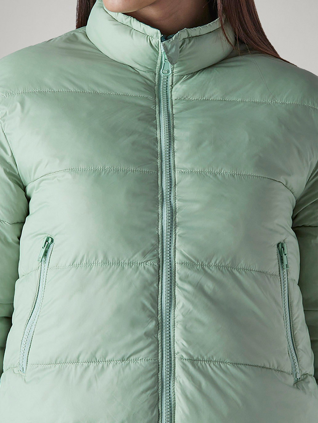 Women's Solid Relaxed Fit Reversible Puffer Jacket - 20 View