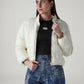 Women's Quilted Relaxed Fit Reversible Puffer Jacket - Styleshot View