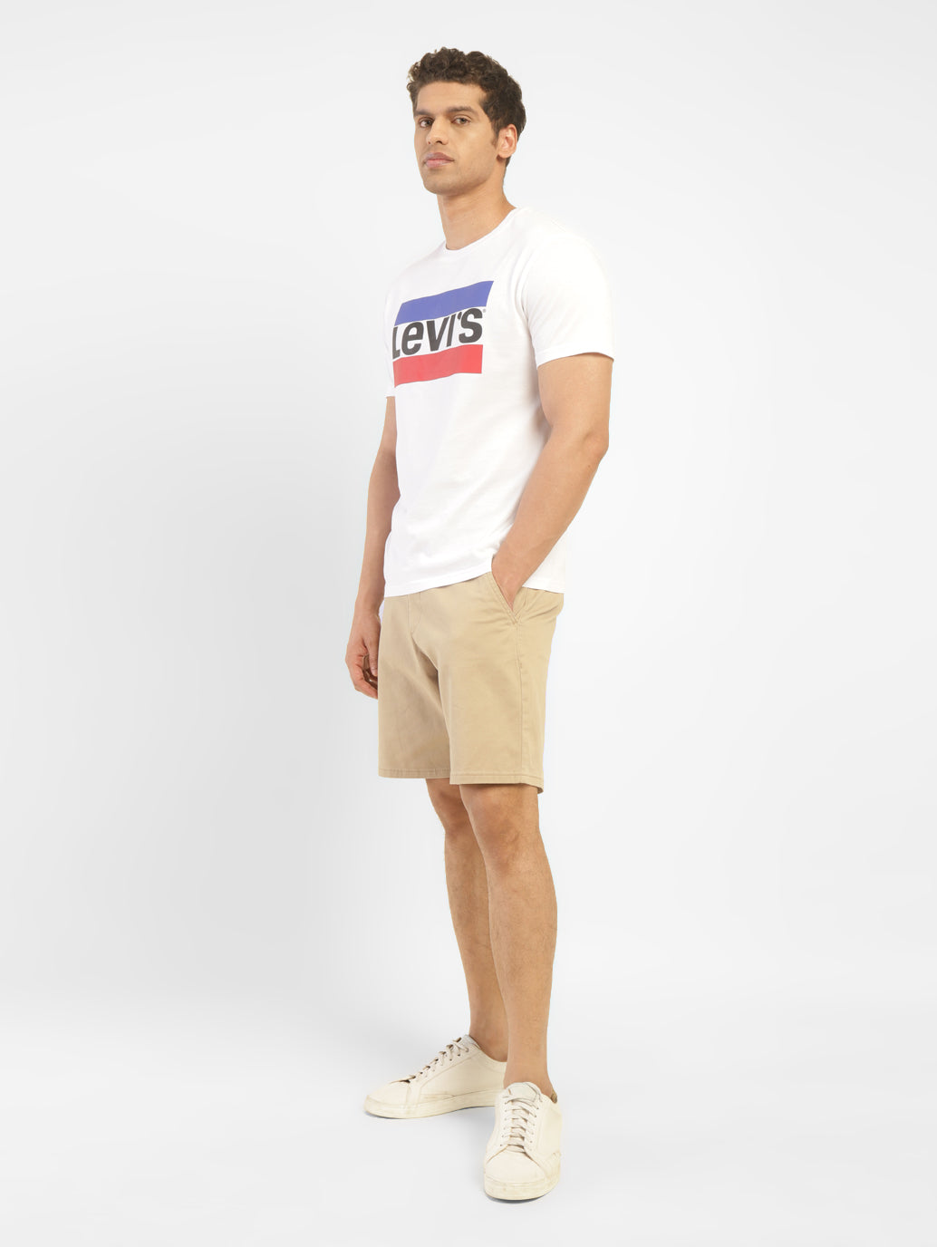 Men's Beige Slim Tapered Fit Shorts
