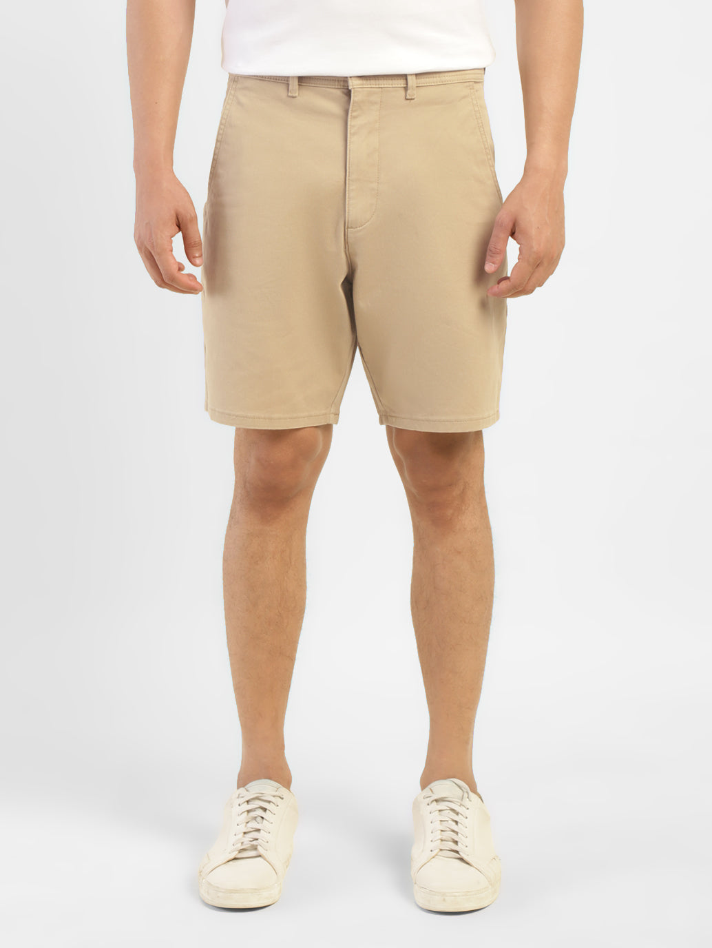 Men's Khaki Slim Tapered Fit Shorts