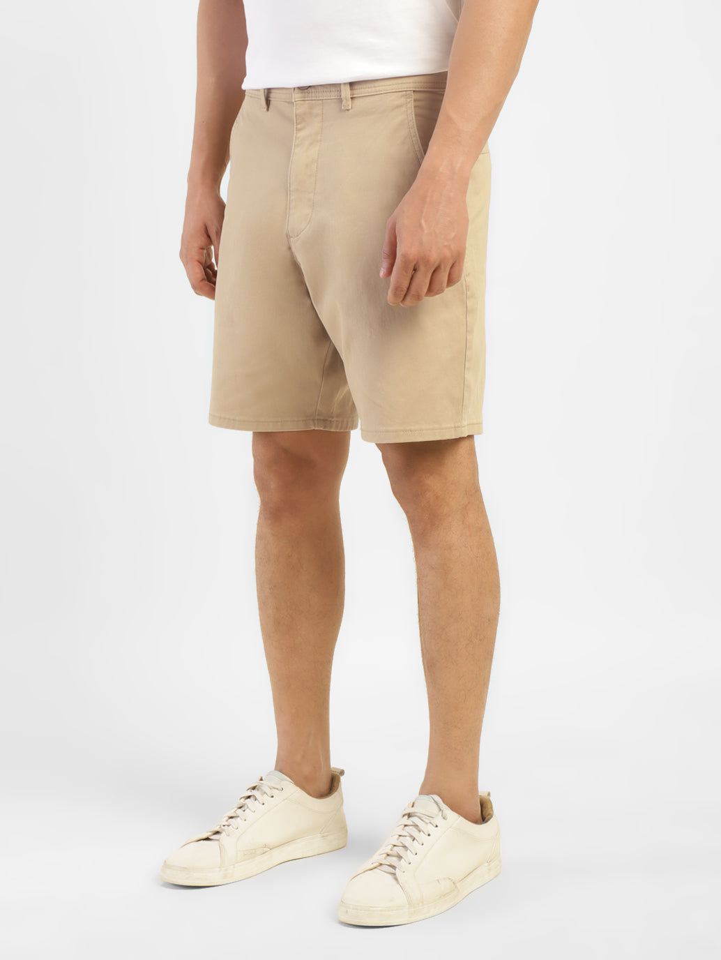 Men's Khaki Slim Tapered Fit Shorts